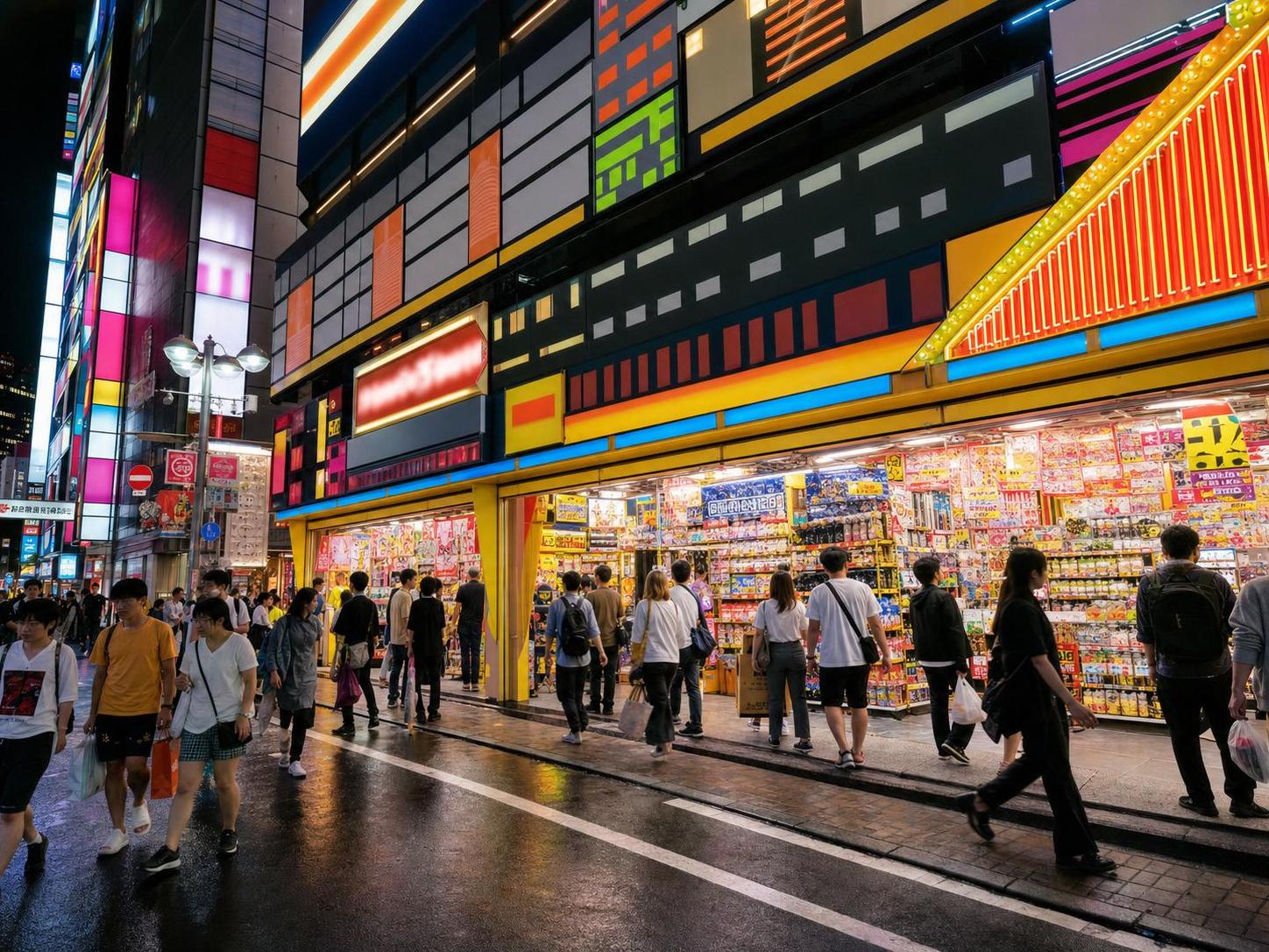Grande loja japonesa de descontos em região urbana de Tóquio